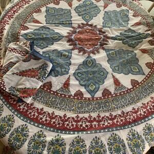 3 Pc Set Pottery Barn Aurora Medillion Queen Duvet Cover 2 27 in Euro Shams Boho